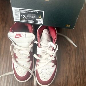 Little Kid's Jordan 1 Retro High OG "Artisanal Red" Wht/Red
